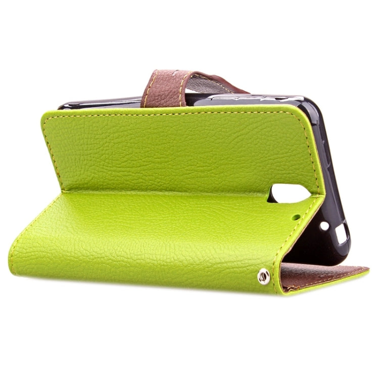 For HTC Desire 610 Leaf Magnetic Snap Litchi Texture Horizontal Flip Leather Case with Card Slots & Holder & Wallet & Lanyard