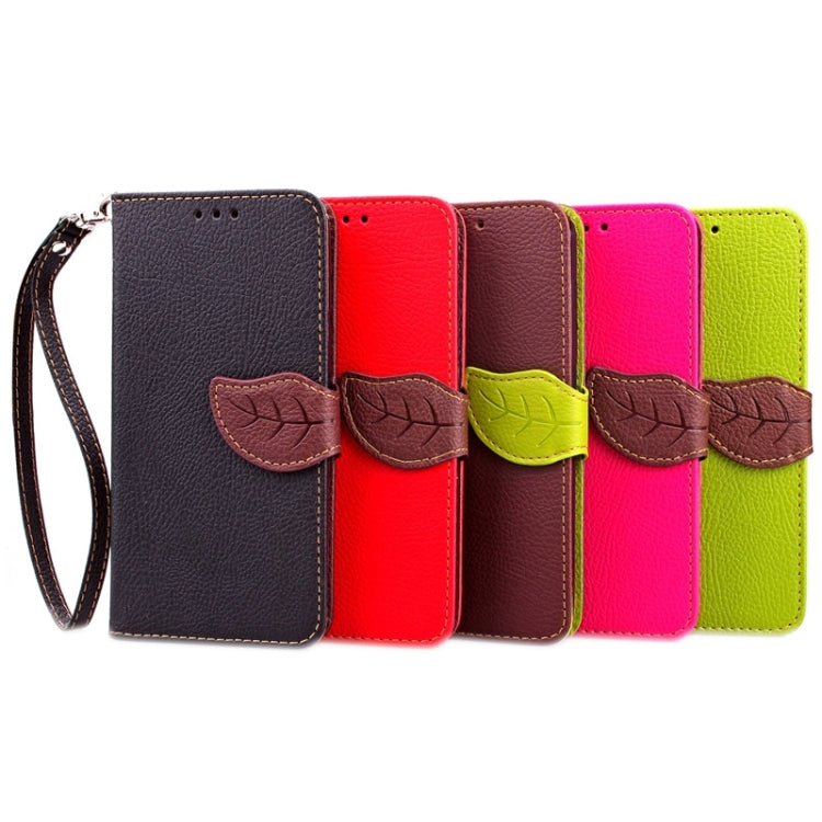 For HTC Desire 610 Leaf Magnetic Snap Litchi Texture Horizontal Flip Leather Case with Card Slots & Holder & Wallet & Lanyard