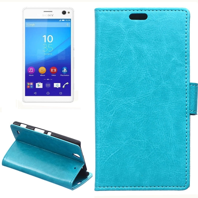 Crazy Horse Texture Horizontal Flip Magnetic Buckle Leather Case with Card Slots & Wallet & Holder for Sony Xperia C4