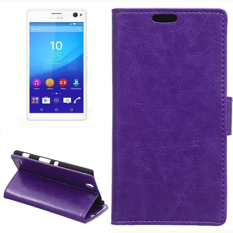 Crazy Horse Texture Horizontal Flip Magnetic Buckle Leather Case with Card Slots & Wallet & Holder for Sony Xperia C4