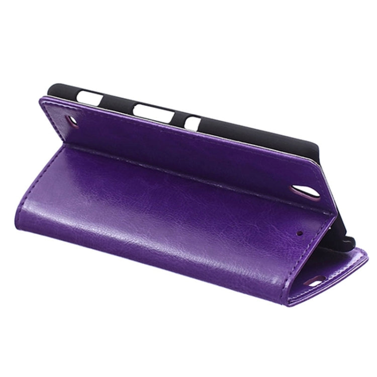 Crazy Horse Texture Horizontal Flip Magnetic Buckle Leather Case with Card Slots & Wallet & Holder for Sony Xperia C4