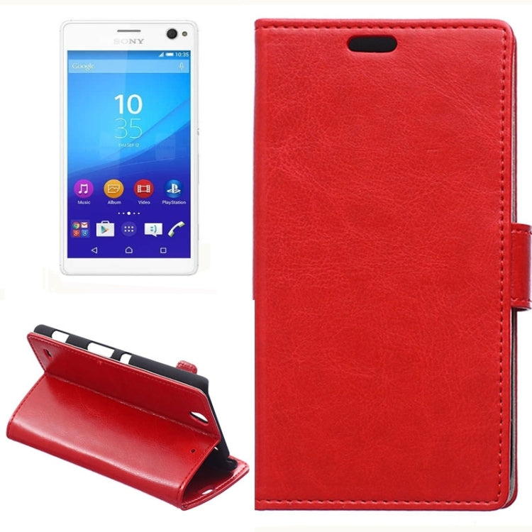 Crazy Horse Texture Horizontal Flip Magnetic Buckle Leather Case with Card Slots & Wallet & Holder for Sony Xperia C4