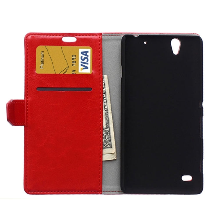 Crazy Horse Texture Horizontal Flip Magnetic Buckle Leather Case with Card Slots & Wallet & Holder for Sony Xperia C4