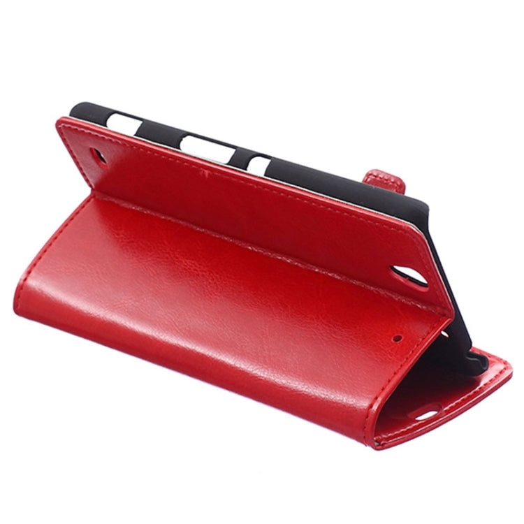 Crazy Horse Texture Horizontal Flip Magnetic Buckle Leather Case with Card Slots & Wallet & Holder for Sony Xperia C4