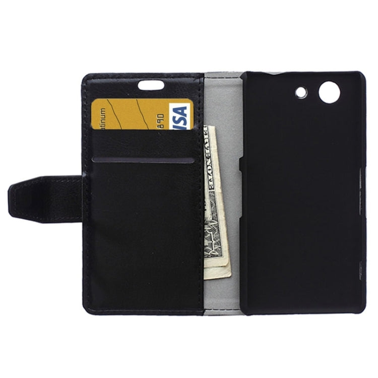 Crazy Horse Texture Horizontal Flip Magnetic Buckle Leather Case with Card Slots & Wallet & Holder for Sony Xperia Z4 Compact