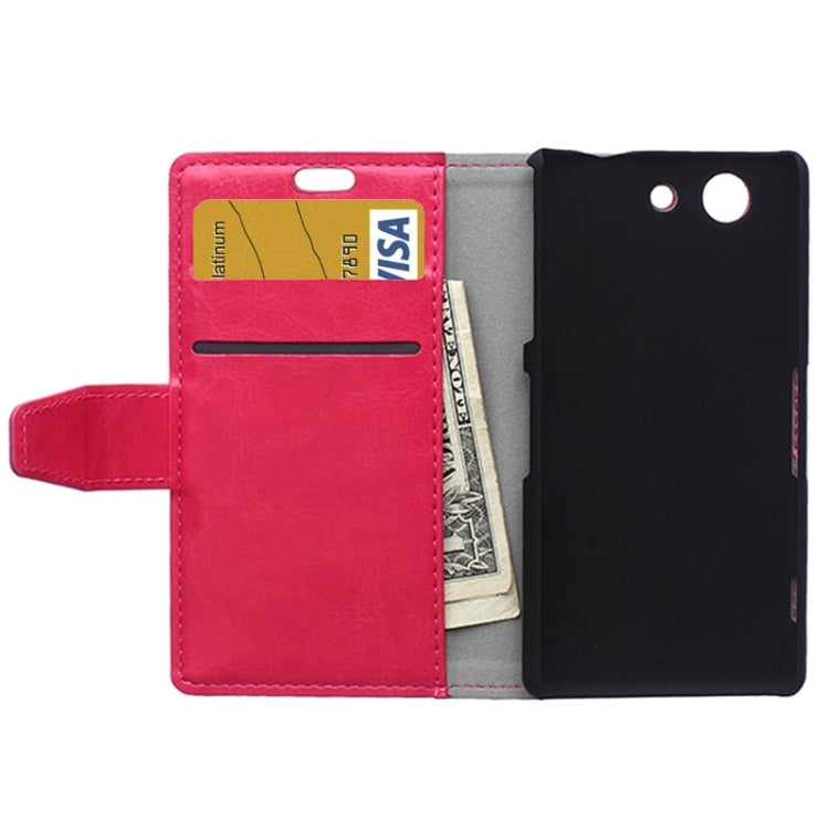 Crazy Horse Texture Horizontal Flip Magnetic Buckle Leather Case with Card Slots & Wallet & Holder for Sony Xperia Z4 Compact