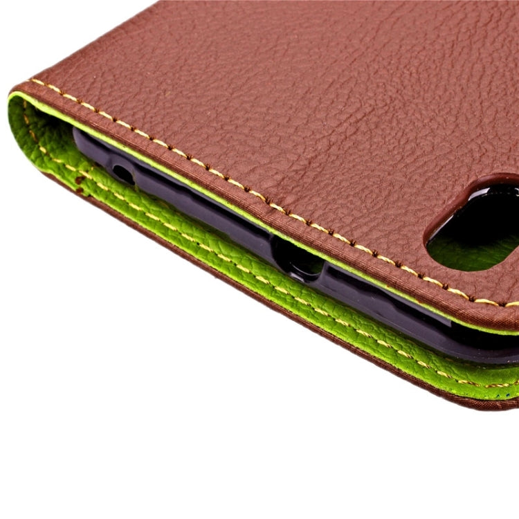 For HTC Desire 816 Leaf Magnetic Snap Litchi Texture Horizontal Flip Leather Case with Card Slots & Holder & Wallet & Lanyard