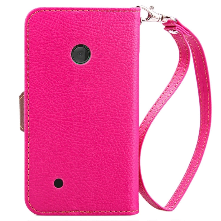 Leaf Magnetic Snap Litchi Texture Horizontal Flip Leather Case with Card Slots & Holder & Wallet & Lanyard for Nokia Lumia 530
