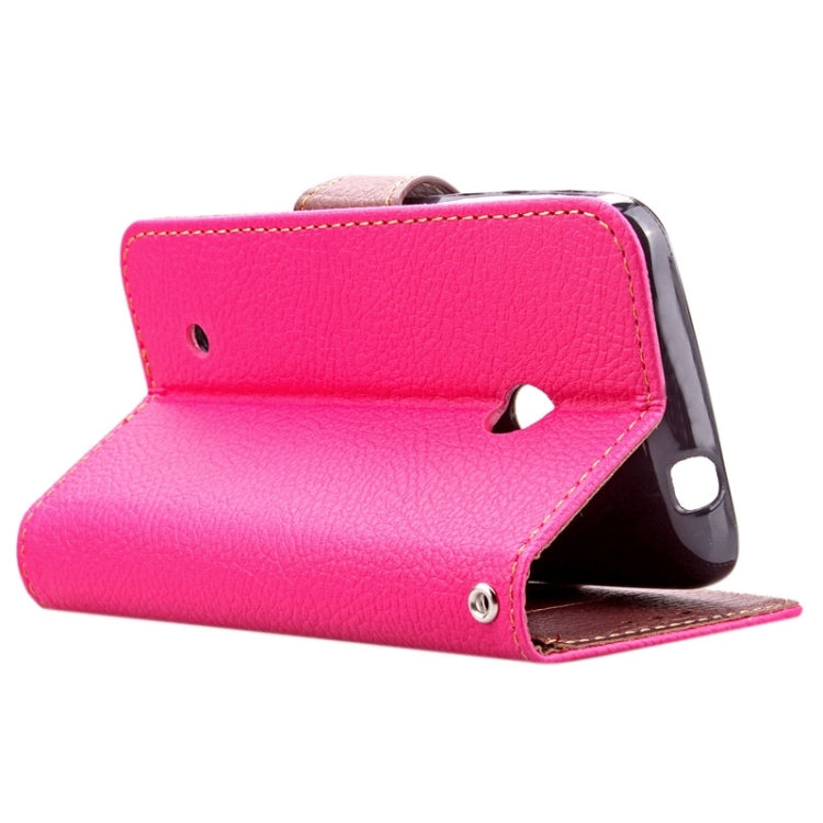 Leaf Magnetic Snap Litchi Texture Horizontal Flip Leather Case with Card Slots & Holder & Wallet & Lanyard for Nokia Lumia 530