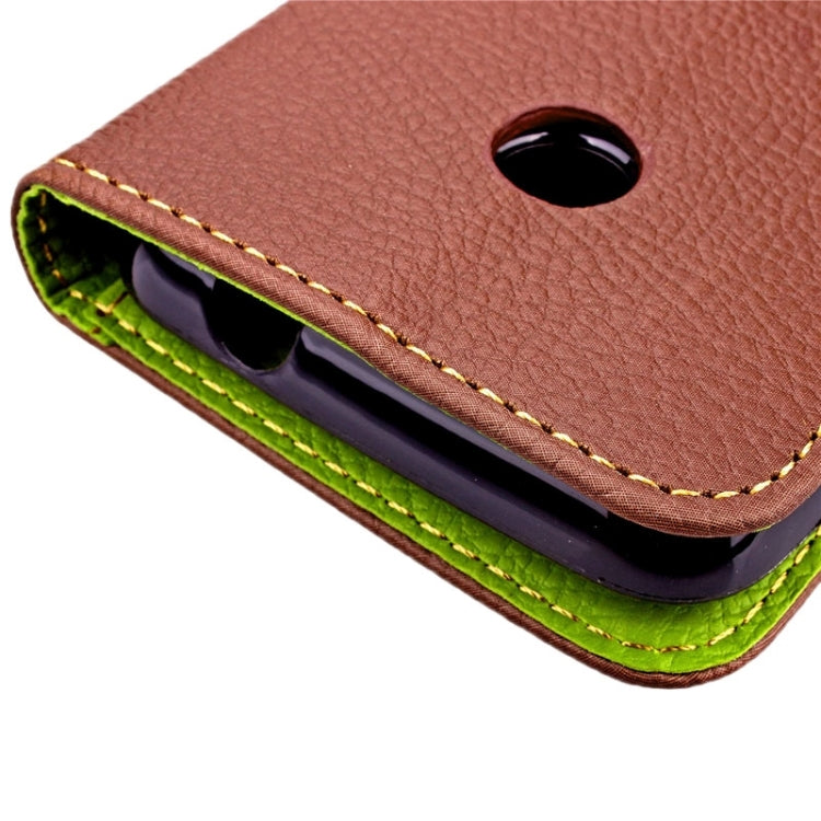 Leaf Magnetic Snap Litchi Texture Horizontal Flip Leather Case with Card Slots & Holder & Wallet & Lanyard for Nokia Lumia 530