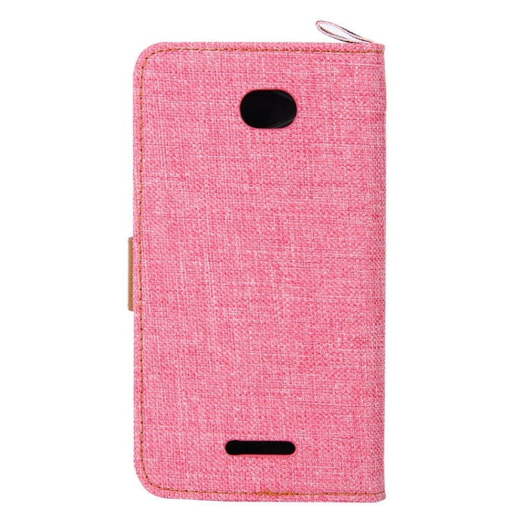 Denim Texture Leather Case with Card Slots & Holder & Lanyard for Sony Xperia E4