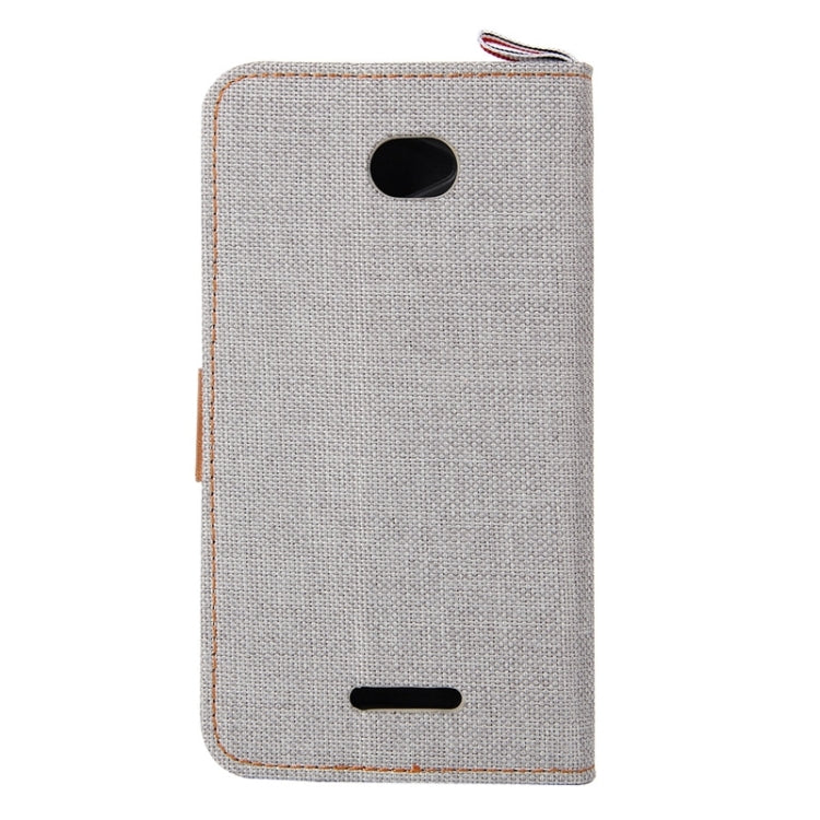 Denim Texture Leather Case with Card Slots & Holder & Lanyard for Sony Xperia E4