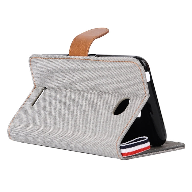 Denim Texture Leather Case with Card Slots & Holder & Lanyard for Sony Xperia E4