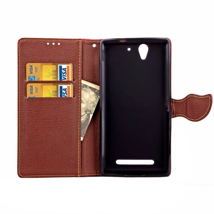 Litchi Texture Horizontal Leather Case with Holder & Card Slots & Wallet & Lanyard for Sony Xperia C3 / D2533