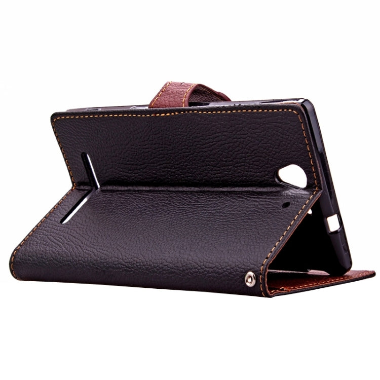 Litchi Texture Horizontal Leather Case with Holder & Card Slots & Wallet & Lanyard for Sony Xperia C3 / D2533