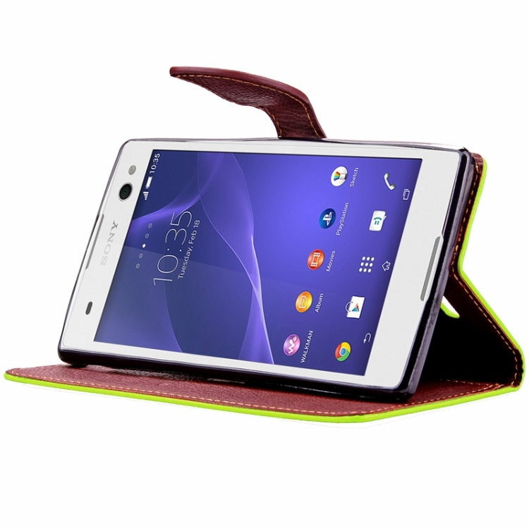Litchi Texture Horizontal Leather Case with Holder & Card Slots & Wallet & Lanyard for Sony Xperia C3 / D2533