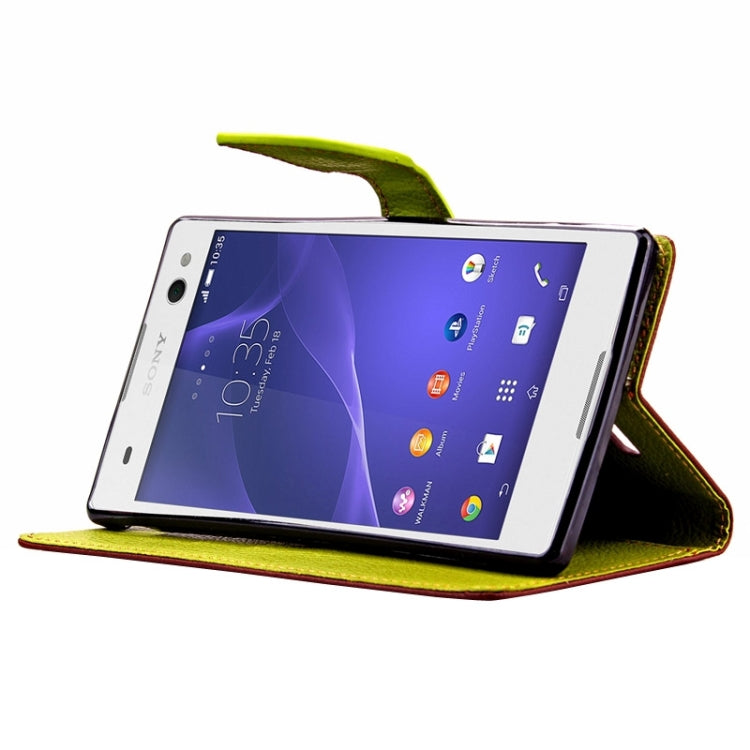 Litchi Texture Horizontal Leather Case with Holder & Card Slots & Wallet & Lanyard for Sony Xperia C3 / D2533