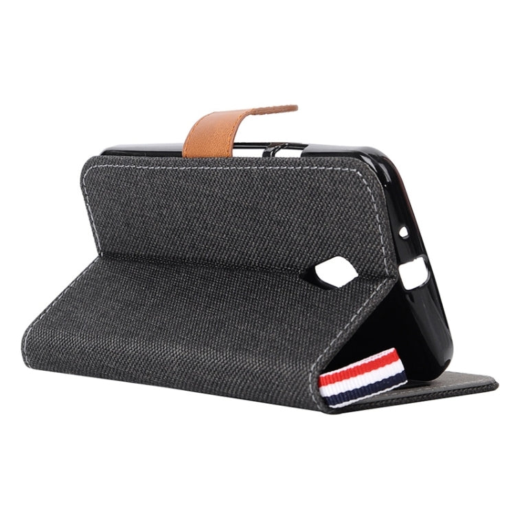 Denim Texture Leather Case with Card Slots & Holder & Lanyard for Moto G(2nd Gen.)