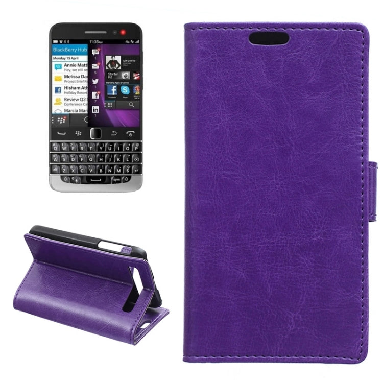 Crazy Horse Texture Horizontal Flip Solid Color Magnetic Buckle Leather Case with Holder & Card Slots & Wallet for Blackberry Classic / Q20
