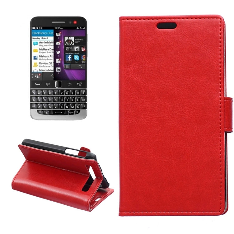 Crazy Horse Texture Horizontal Flip Solid Color Magnetic Buckle Leather Case with Holder & Card Slots & Wallet for Blackberry Classic / Q20