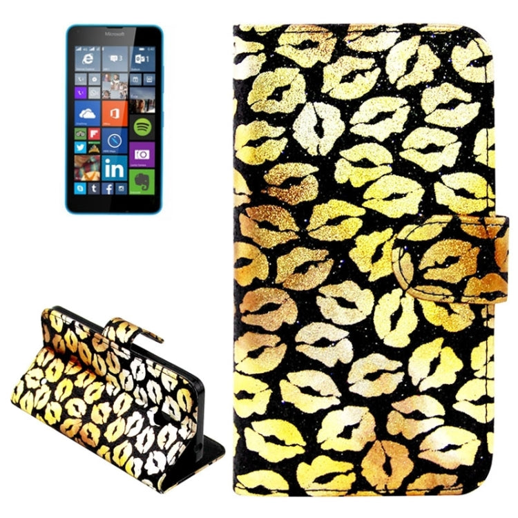 Lips Pattern Leather Case with Holder & Card Slots & Wallet for Microsoft Lumia 640