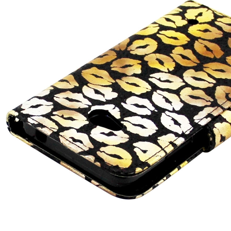 Lips Pattern Leather Case with Holder & Card Slots & Wallet for Microsoft Lumia 640