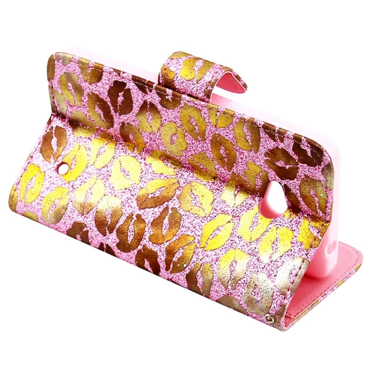 Lips Pattern Leather Case with Holder & Card Slots & Wallet for Microsoft Lumia 640