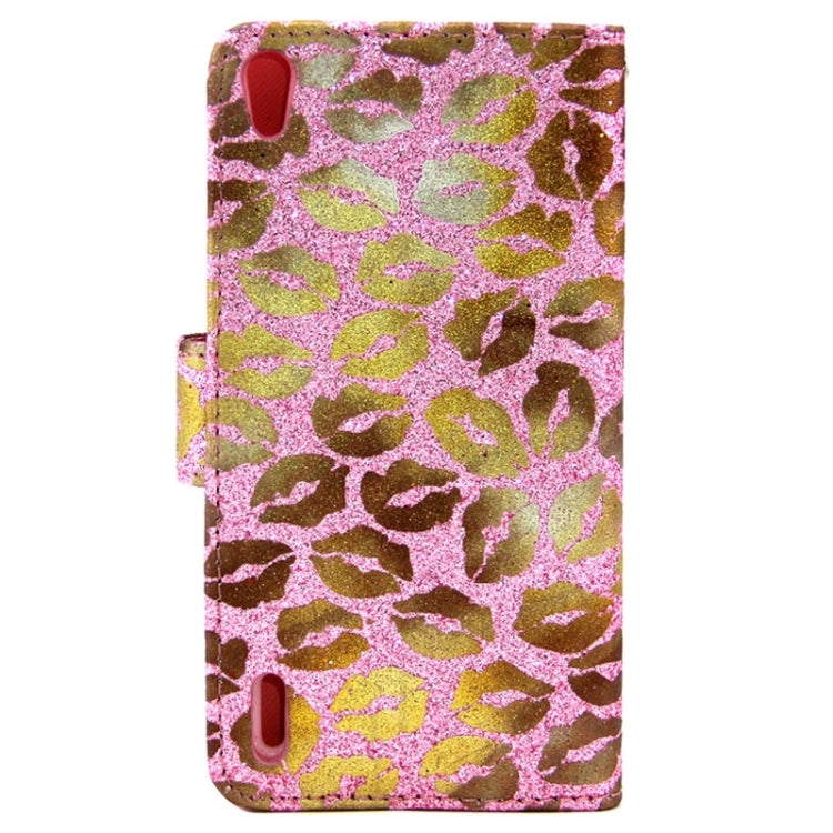 Lips Pattern Leather Case with Holder & Card Slots & Wallet for Huawei Ascend P7