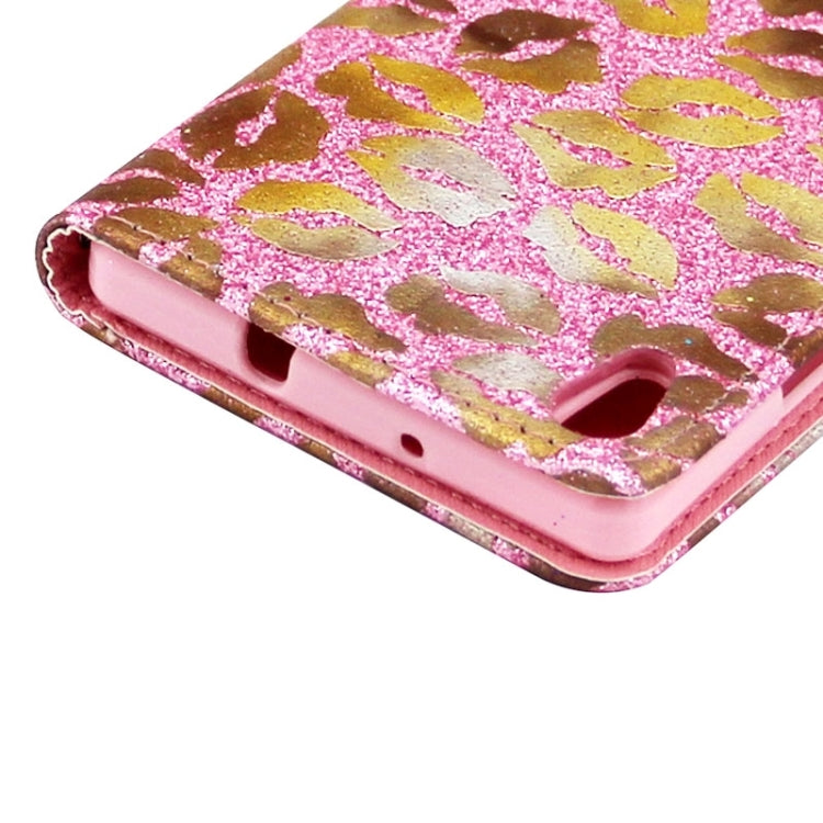 Lips Pattern Leather Case with Holder & Card Slots & Wallet for Huawei Ascend P7