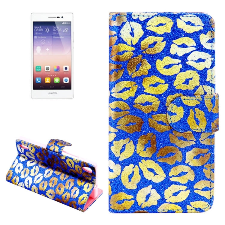 Lips Pattern Leather Case with Holder & Card Slots & Wallet for Huawei Ascend P7