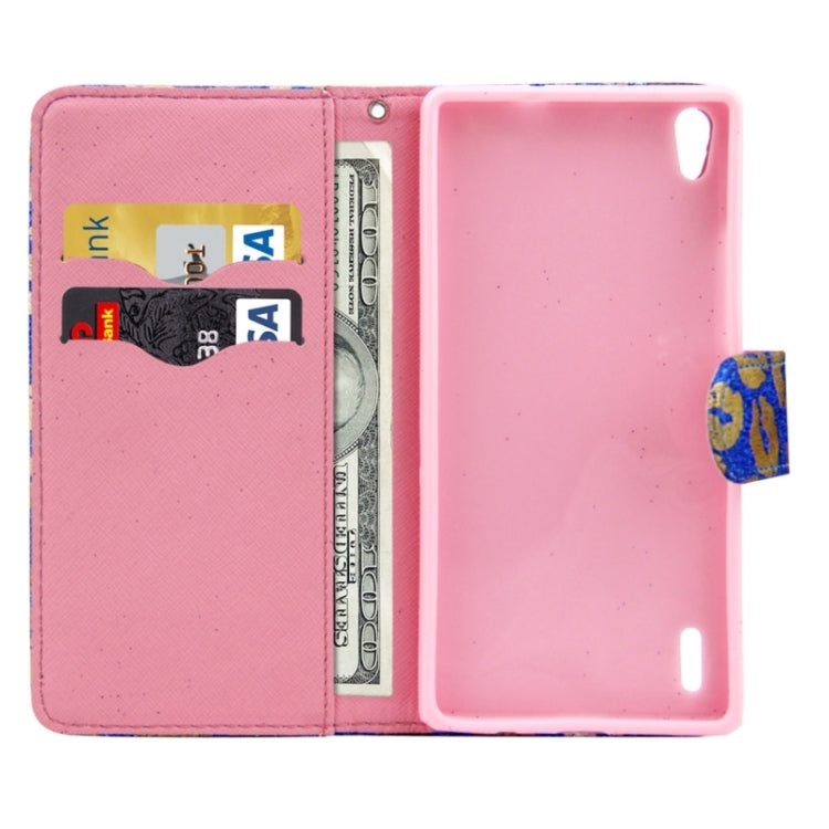 Lips Pattern Leather Case with Holder & Card Slots & Wallet for Huawei Ascend P7