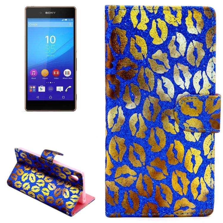Lips Pattern Leather Case with Holder & Card Slots & Wallet for Sony Xperia Z4