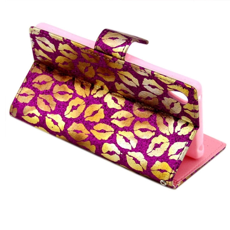 Lips Pattern Leather Case with Holder & Card Slots & Wallet for Sony Xperia Z4