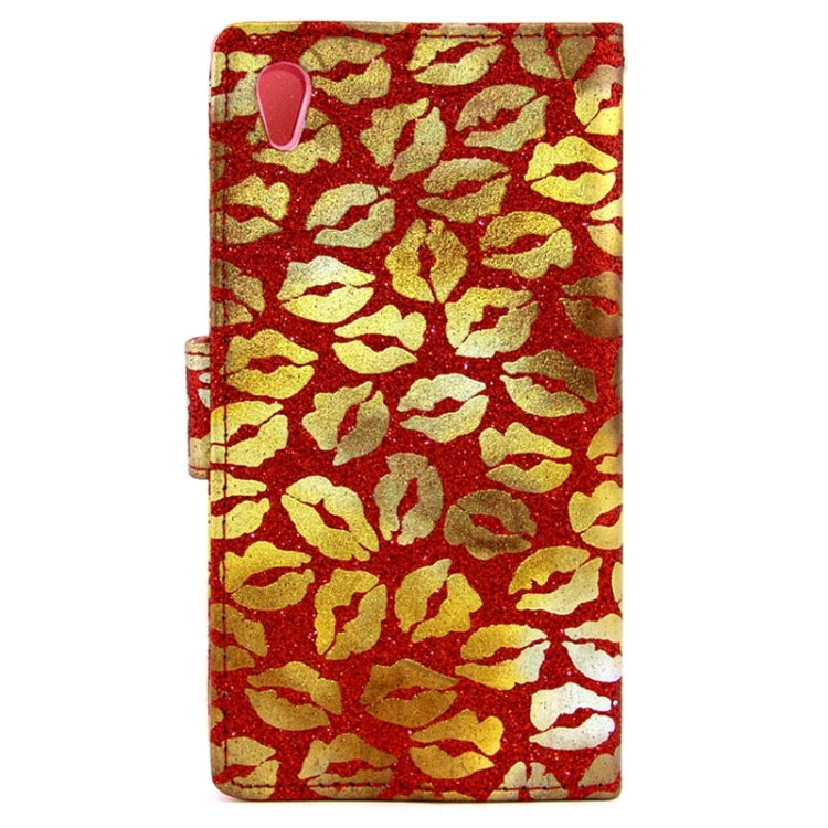 Lips Pattern Leather Case with Holder & Card Slots & Wallet for Sony Xperia Z4