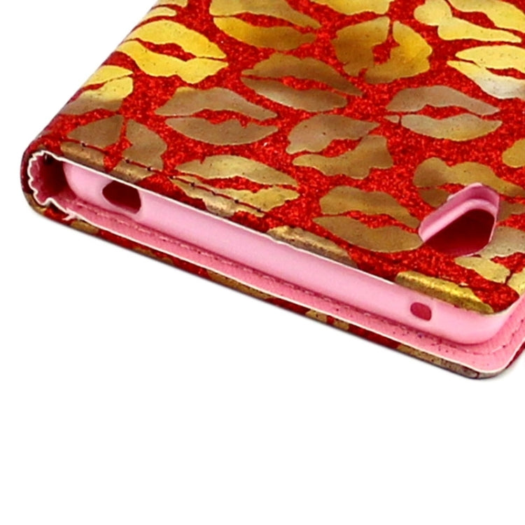 Lips Pattern Leather Case with Holder & Card Slots & Wallet for Sony Xperia Z4