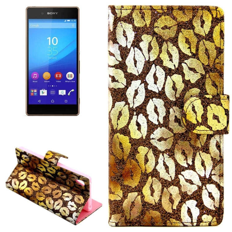 Lips Pattern Leather Case with Holder & Card Slots & Wallet for Sony Xperia Z4