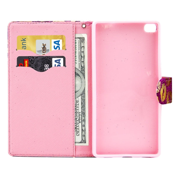 Lips Pattern Leather Case with Holder & Card Slots & Wallet for Huawei P8