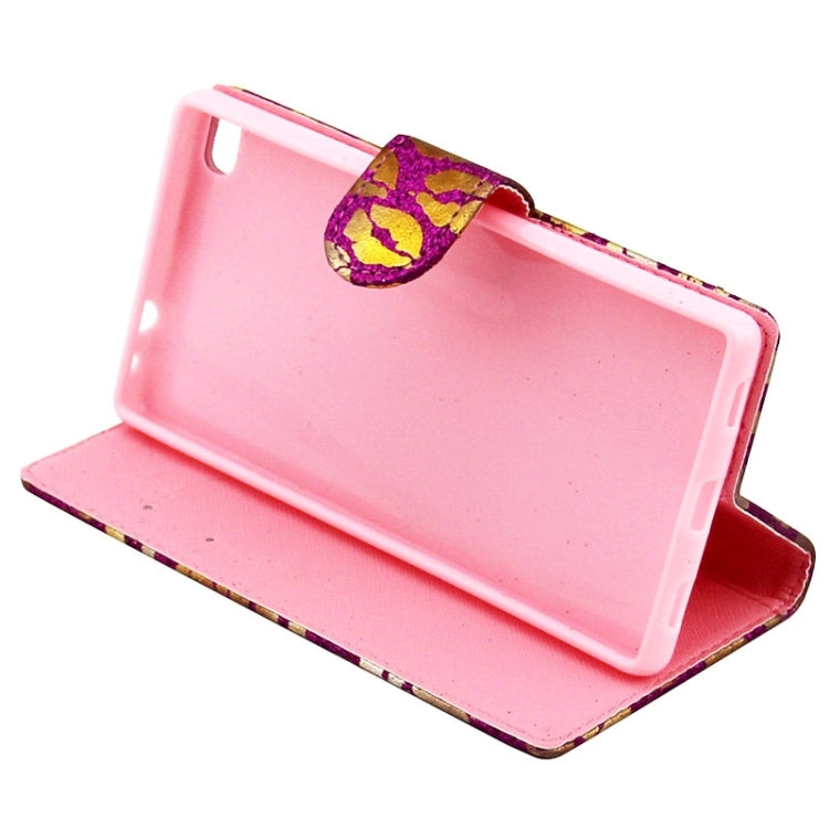 Lips Pattern Leather Case with Holder & Card Slots & Wallet for Huawei P8