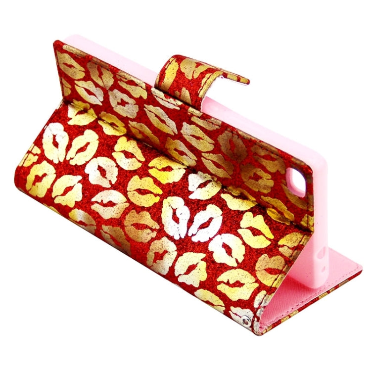 Lips Pattern Leather Case with Holder & Card Slots & Wallet for Huawei P8