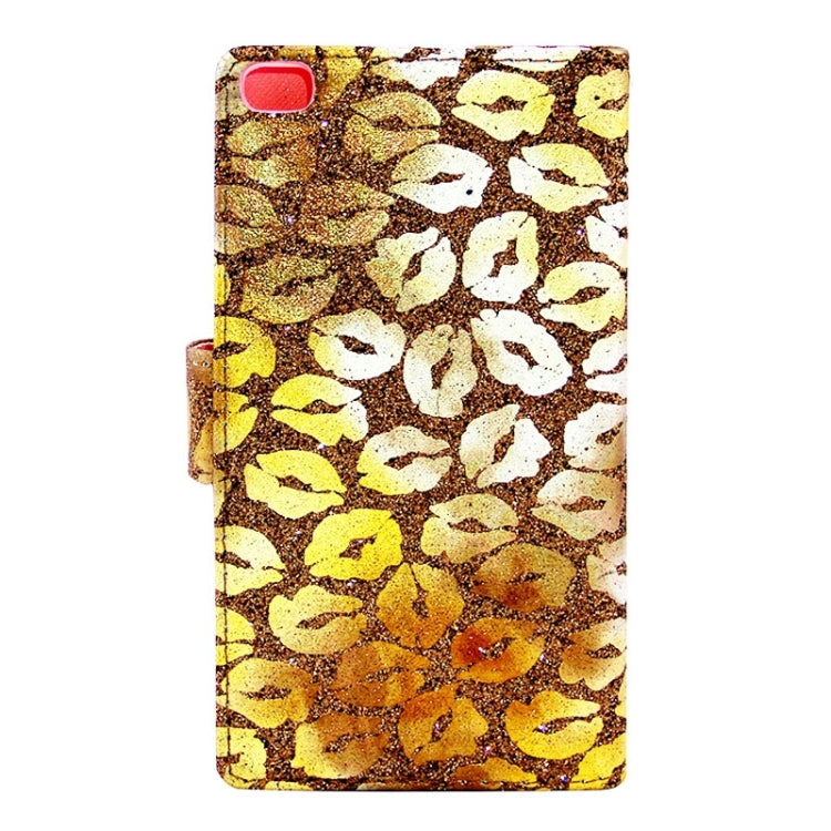 Lips Pattern Leather Case with Holder & Card Slots & Wallet for Huawei P8