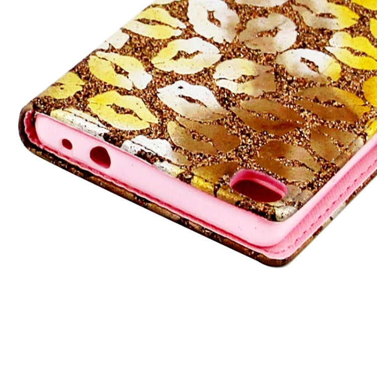 Lips Pattern Leather Case with Holder & Card Slots & Wallet for Huawei P8