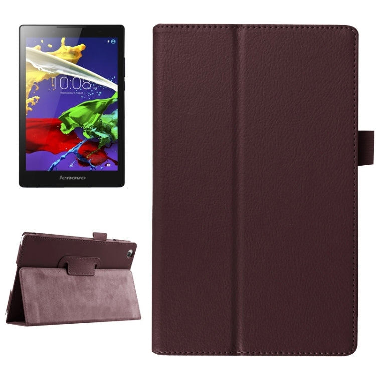 Litchi Texture Horizontal Flip Solid Color Leather Case with Two-Folding Holder for Lenovo Tab 2 A8
