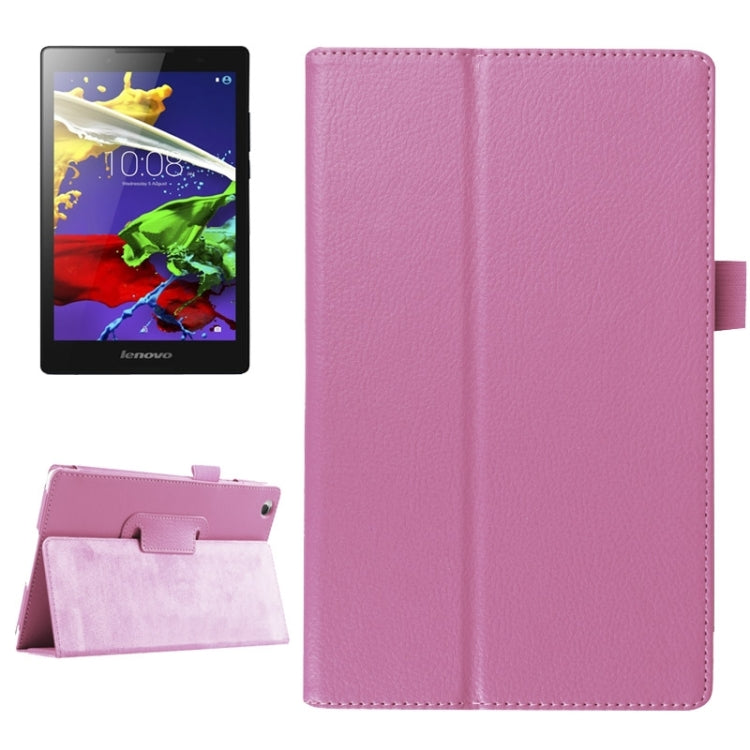 Litchi Texture Horizontal Flip Solid Color Leather Case with Two-Folding Holder for Lenovo Tab 2 A8