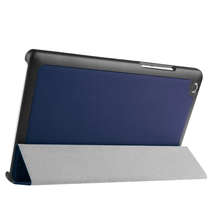 Karst Texture Horizontal Flip Solid Color Leather Case with Three-Folding Holder for Lenovo Tab 2 A8-50F