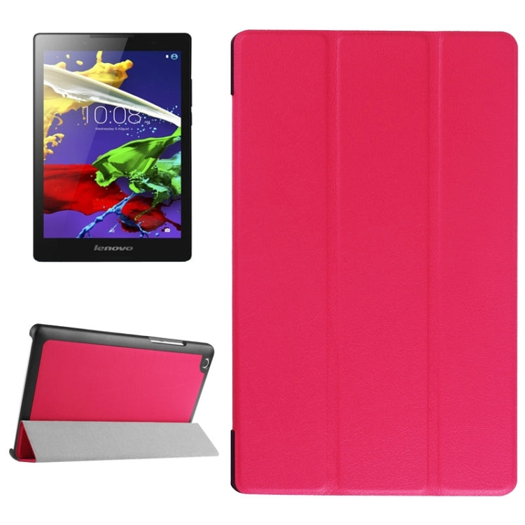 Karst Texture Horizontal Flip Solid Color Leather Case with Three-Folding Holder for Lenovo Tab 2 A8-50F