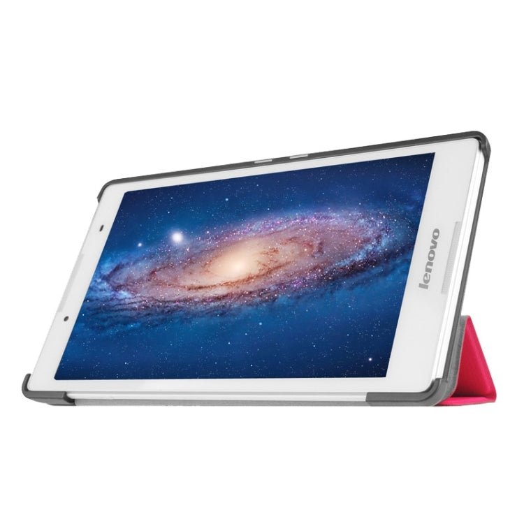 Karst Texture Horizontal Flip Solid Color Leather Case with Three-Folding Holder for Lenovo Tab 2 A8-50F