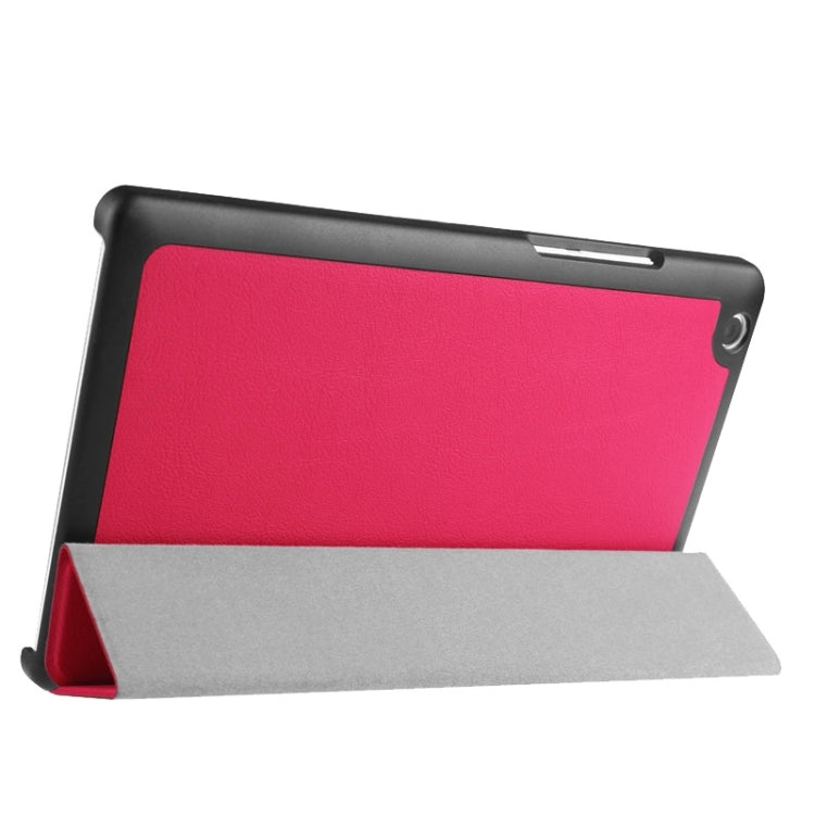 Karst Texture Horizontal Flip Solid Color Leather Case with Three-Folding Holder for Lenovo Tab 2 A8-50F