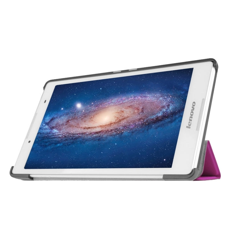 Karst Texture Horizontal Flip Solid Color Leather Case with Three-Folding Holder for Lenovo Tab 2 A8-50F