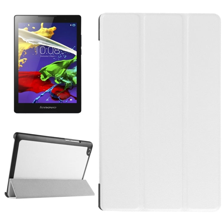 Karst Texture Horizontal Flip Solid Color Leather Case with Three-Folding Holder for Lenovo Tab 2 A8-50F