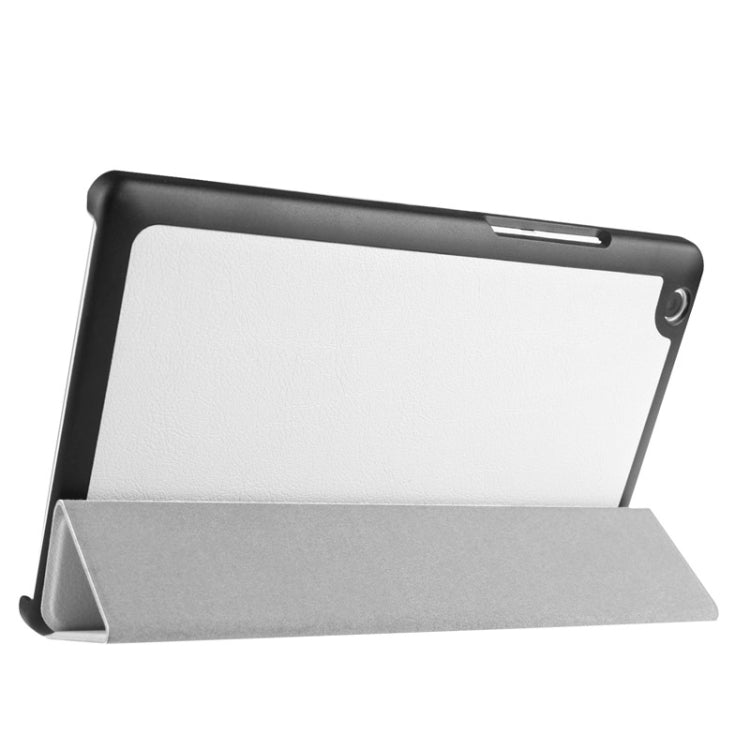 Karst Texture Horizontal Flip Solid Color Leather Case with Three-Folding Holder for Lenovo Tab 2 A8-50F